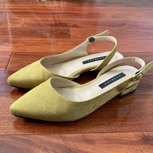 Mustard sling back flats